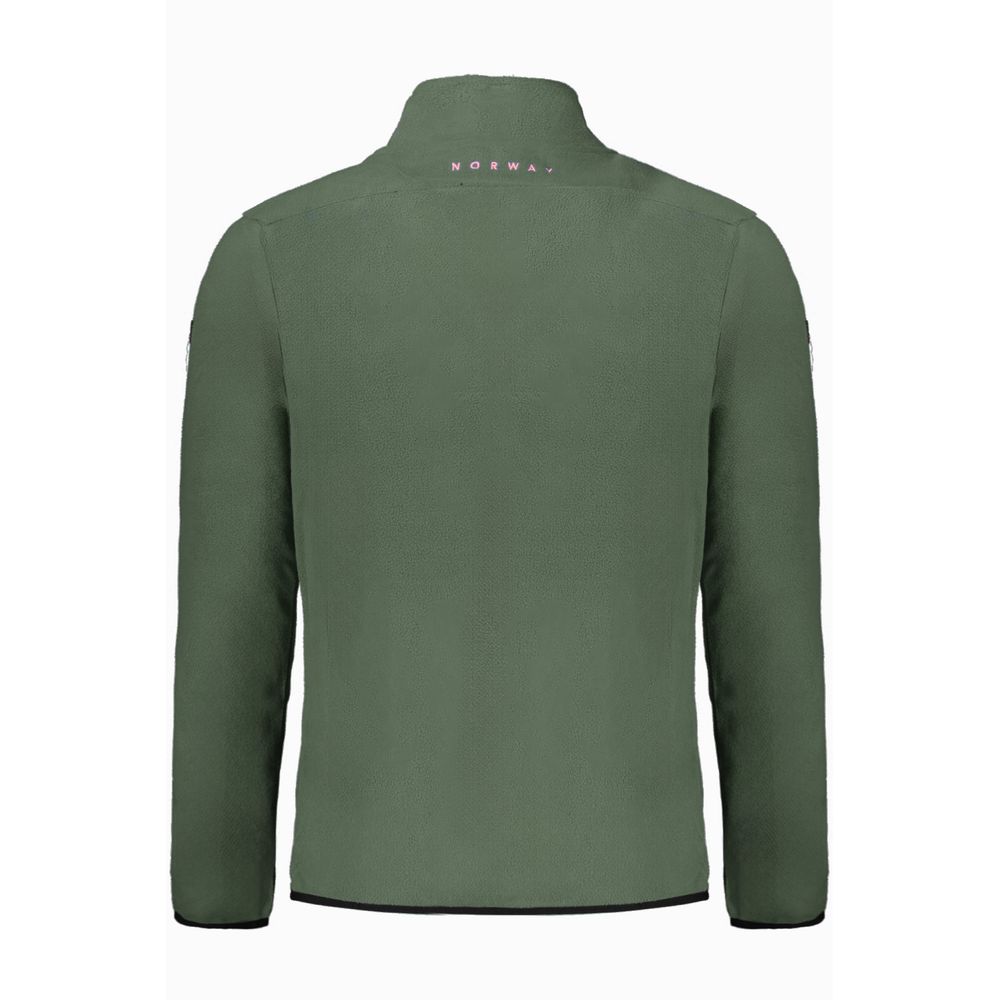 Back view of Norway 1963 Green Polyester Men Sweater, featuring a sleek and stylish design, ideal for cool-weather fashion.