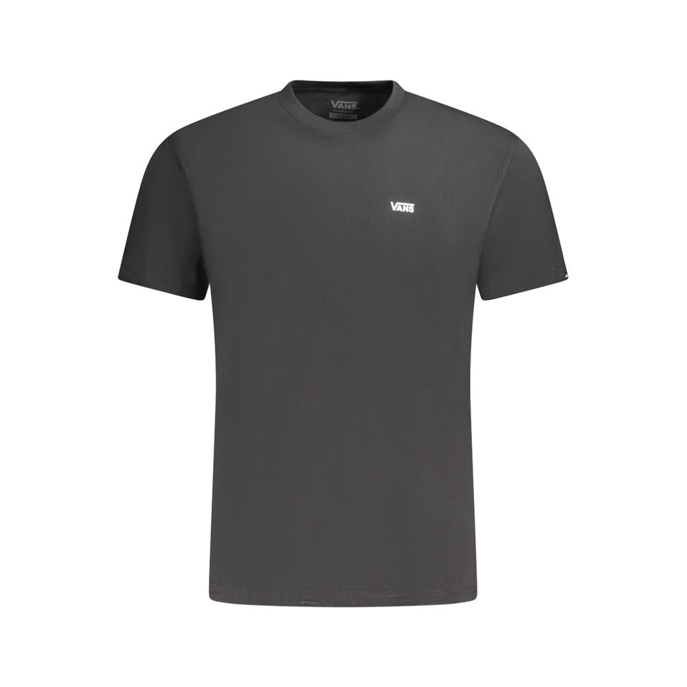 Vans Black Cotton T-Shirt featuring short sleeves, classic fit, crew neck, logo print