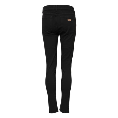 Dolce & Gabbana Black Cotton Skinny Mid Waist Denim Jeans