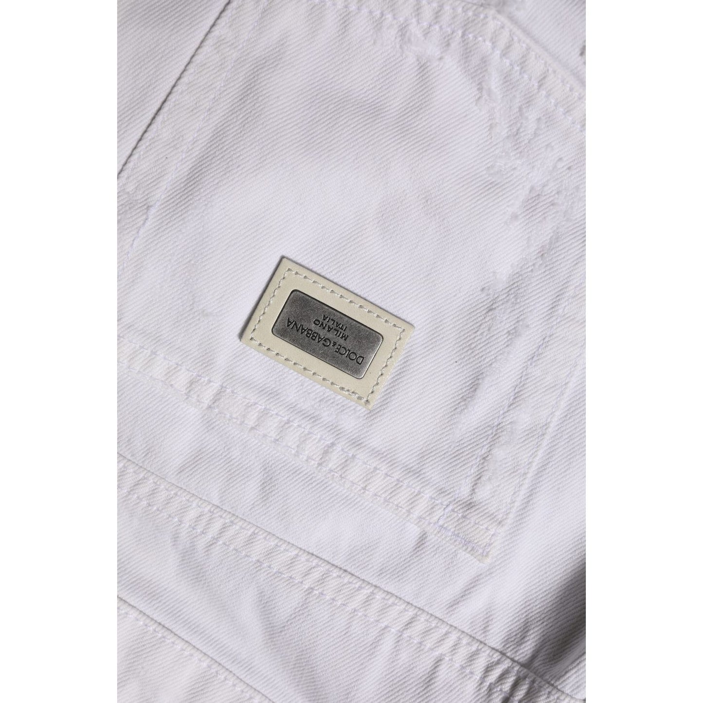 Dolce & Gabbana White Cotton Mid Waisted Women Denim Jeans