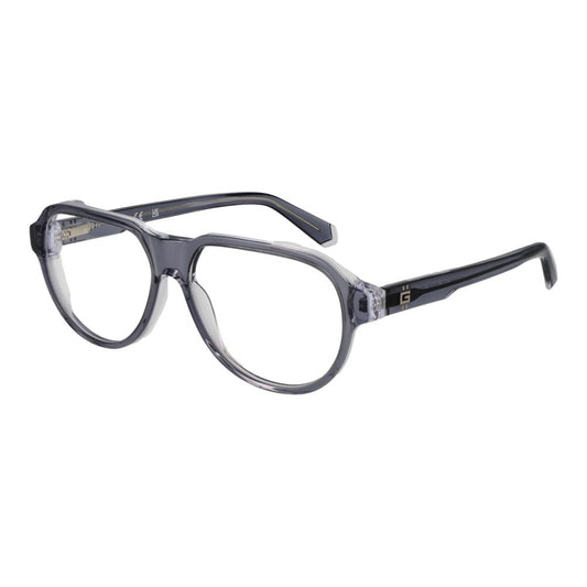 Guess Gray Men Glasses Frame in acetate with full-rim aviator style. Grey color with 56-14-145 size. Includes branded case.