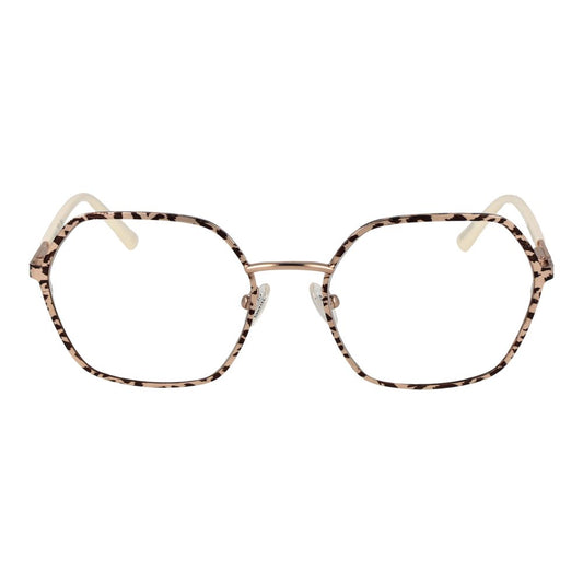 Guess Multicolor Women Glasses Frame, metal geometric design with full-rim style, demo lenses, spring hinge, includes branded case.