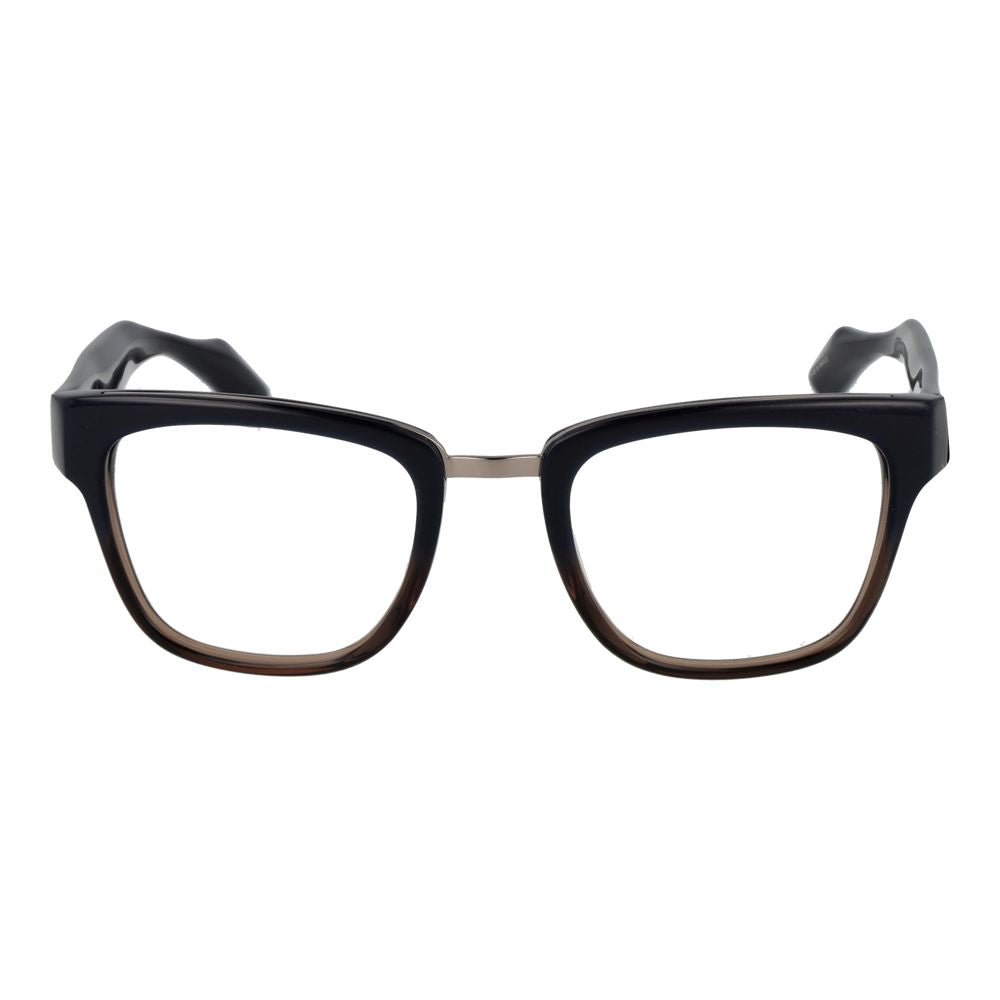 Yohji Yamamoto Blue Unisex Glasses Frame, full-rim rectangular acetate in blue, lens width 50mm. Includes branded soft case.