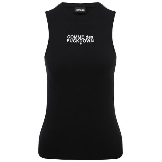 Comme Des Fuckdown Black Cotton Women Tank Top