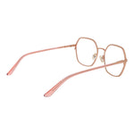 Guess Rose Gold Women Glasses Frame, full-rim square design, rose gold metal with demo plastic lenses, includes branded case.
