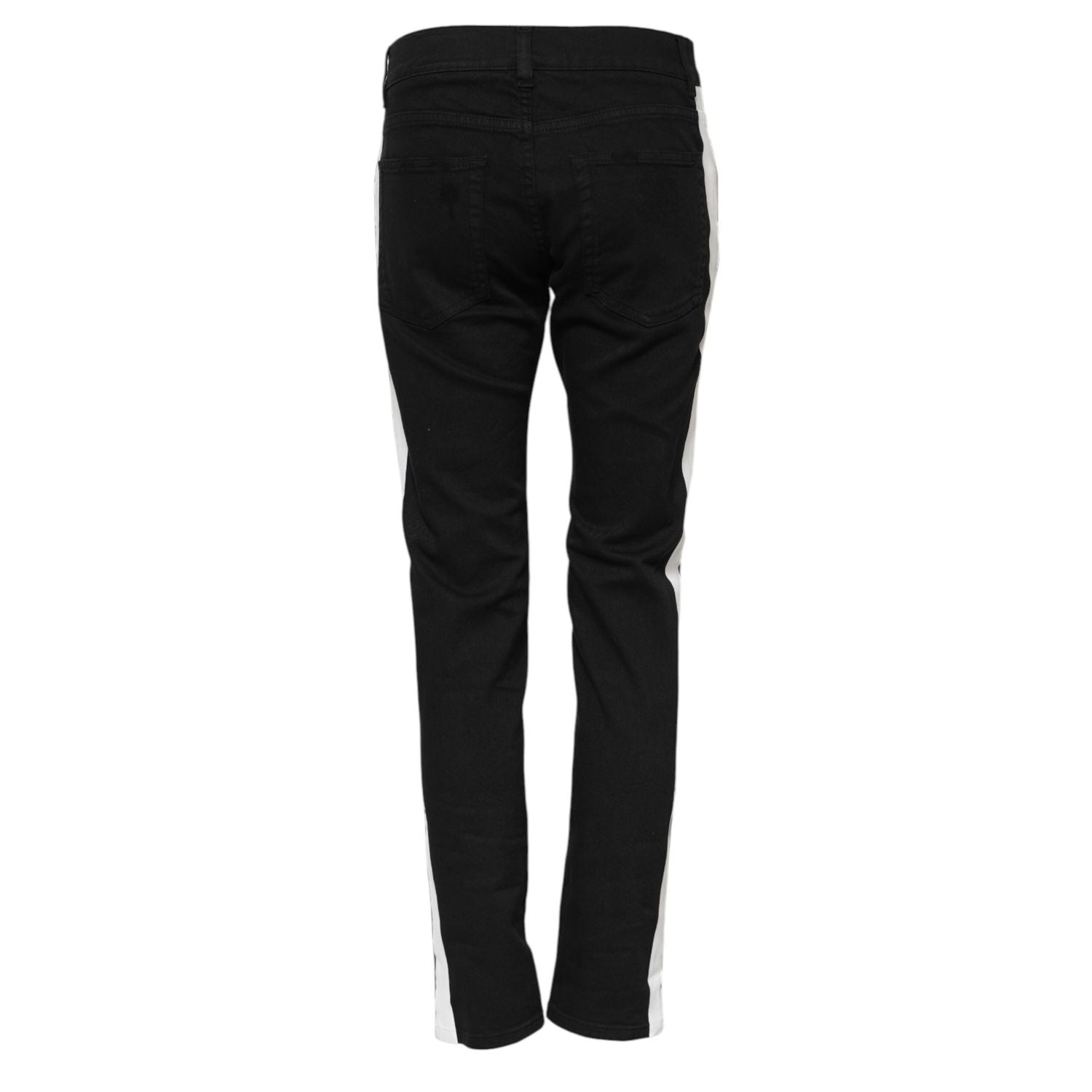Dolce & Gabbana Black Tattered White Lining Skinny Denim Jeans