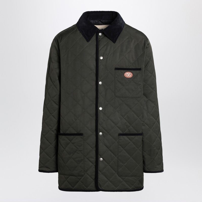 Valentino Olive green quilted jacket with VLogo patch 7V3CJK95CKV/R_VALE-APF_202