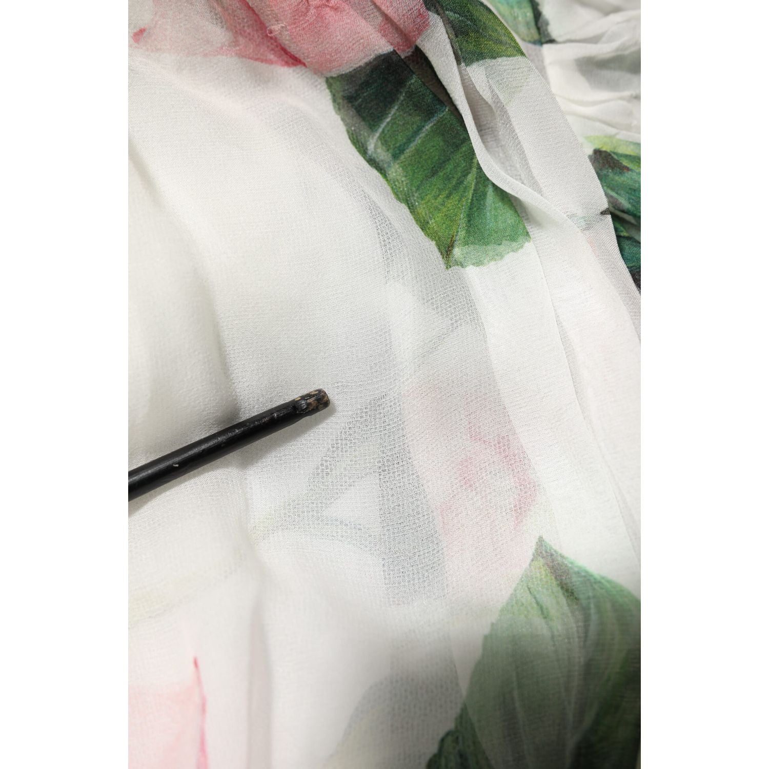 Dolce & Gabbana White Floral Roses Silk Maxi Long Gown Dress