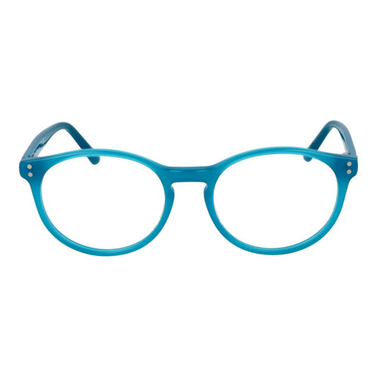 Guess Turquoise Unisex Glasses Frame in full-rim round style made of acetate with demo lenses, size 49-17-140, includes branded case.