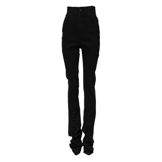 Dolce & Gabbana Black Cotton High Waist Skinny Denim Jeans