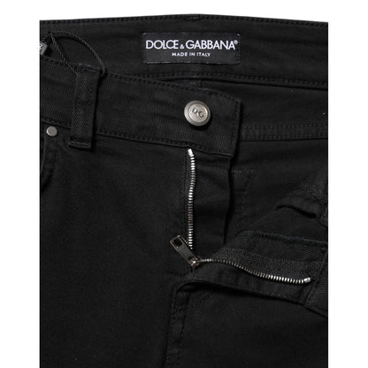 Dolce & Gabbana Black Cotton Skinny Mid Waist Denim Jeans