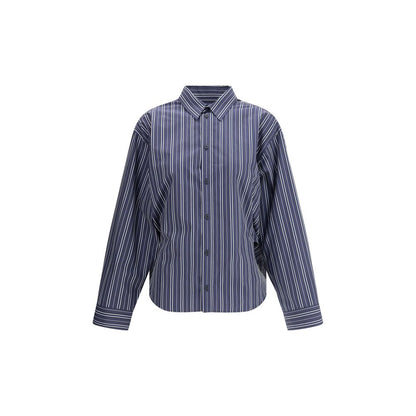 Balenciaga Blue Cotton Pattern Shirt