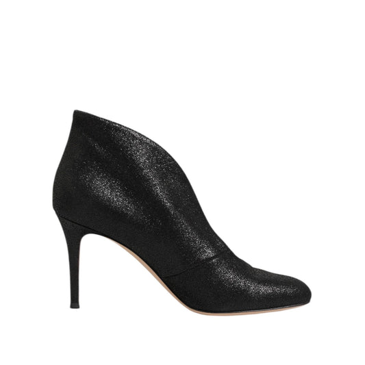 Gianvito Rossi Metallic Black Pump Stiletto Heels Shoes