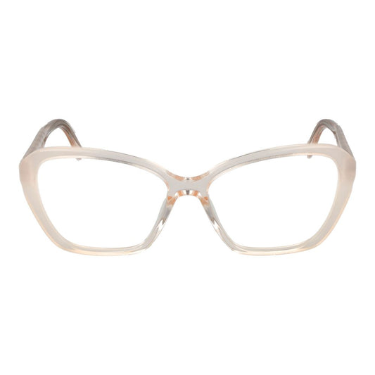 Guess White Women Glasses Frame with acetate full-rim butterfly style and demo plastic lenses.