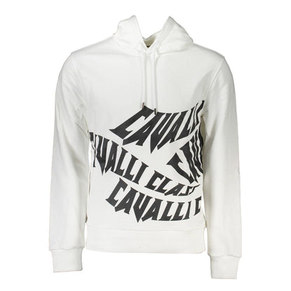 Cavalli Class White Cotton Men Sweatshirt 1728,67403481248,Cavalli Class,Clothing,L,M,Men,New with tags,Sportswear - Clothing,Sweaters - Clothing,Sweatshirt - Sportswear - Clothing,Sweatshirts - Sweaters - Clothing,White,XL,XXL