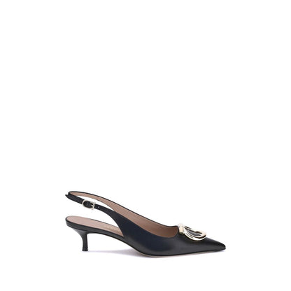 Ferragamo Black Calf Leather Bos Taurus Pumps