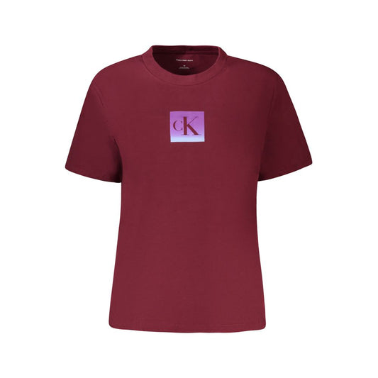 Calvin Klein Red Cotton Tops & T-Shirt CA-39008-L