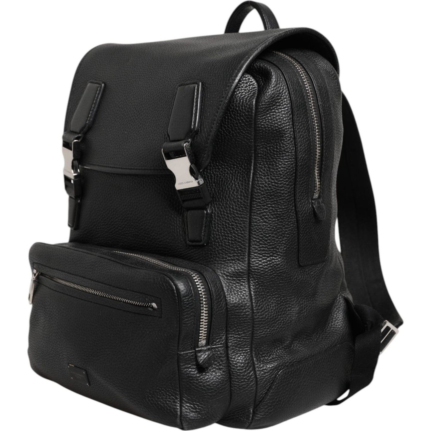 Dolce & Gabbana Black Palermo Backpack Hammered Calfskin Leather Bag BAG4648