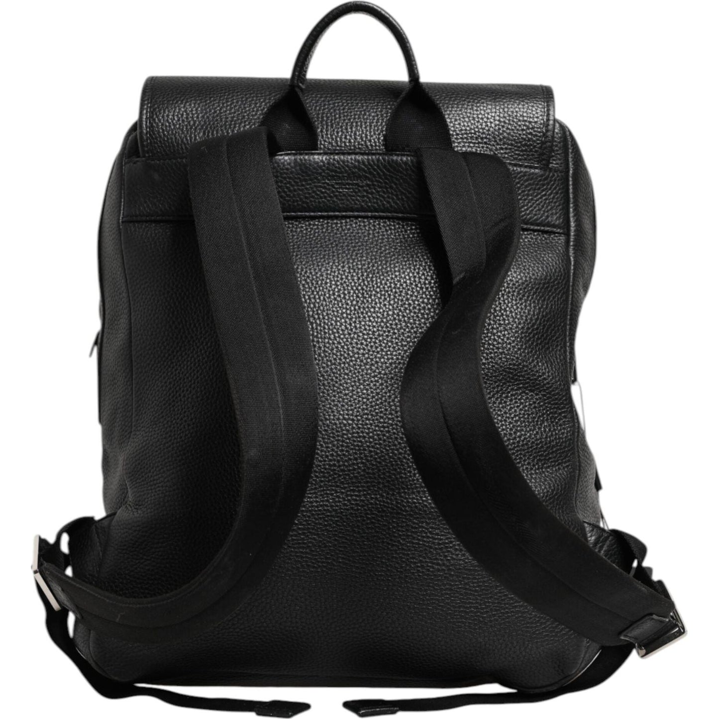 Dolce & Gabbana Black Palermo Backpack Hammered Calfskin Leather Bag BAG4648