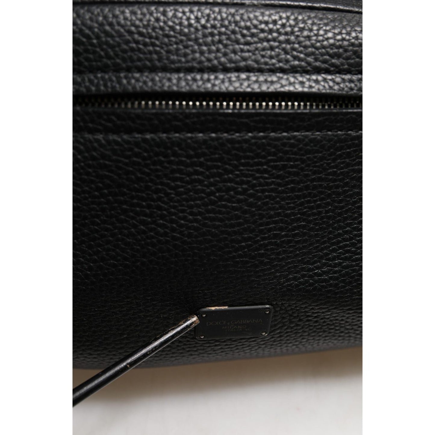 Dolce & Gabbana Black Palermo Backpack Hammered Calfskin Leather Bag BAG4648
