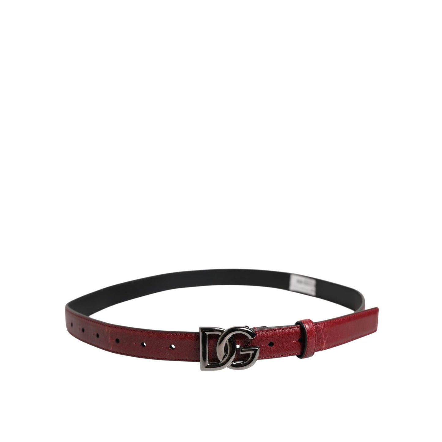 Dolce & Gabbana Red Classic Metal DG Logo Buckle Belt