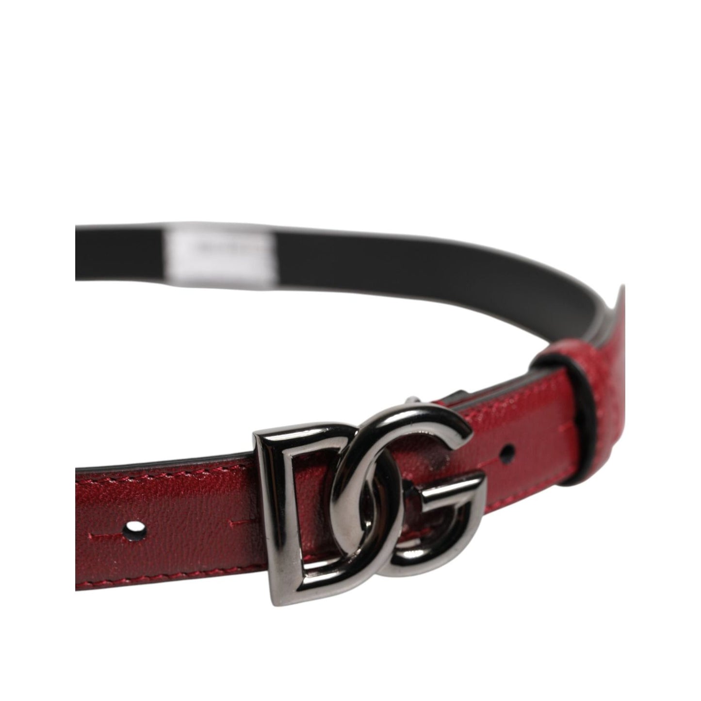 Dolce & Gabbana Red Classic Metal DG Logo Buckle Belt