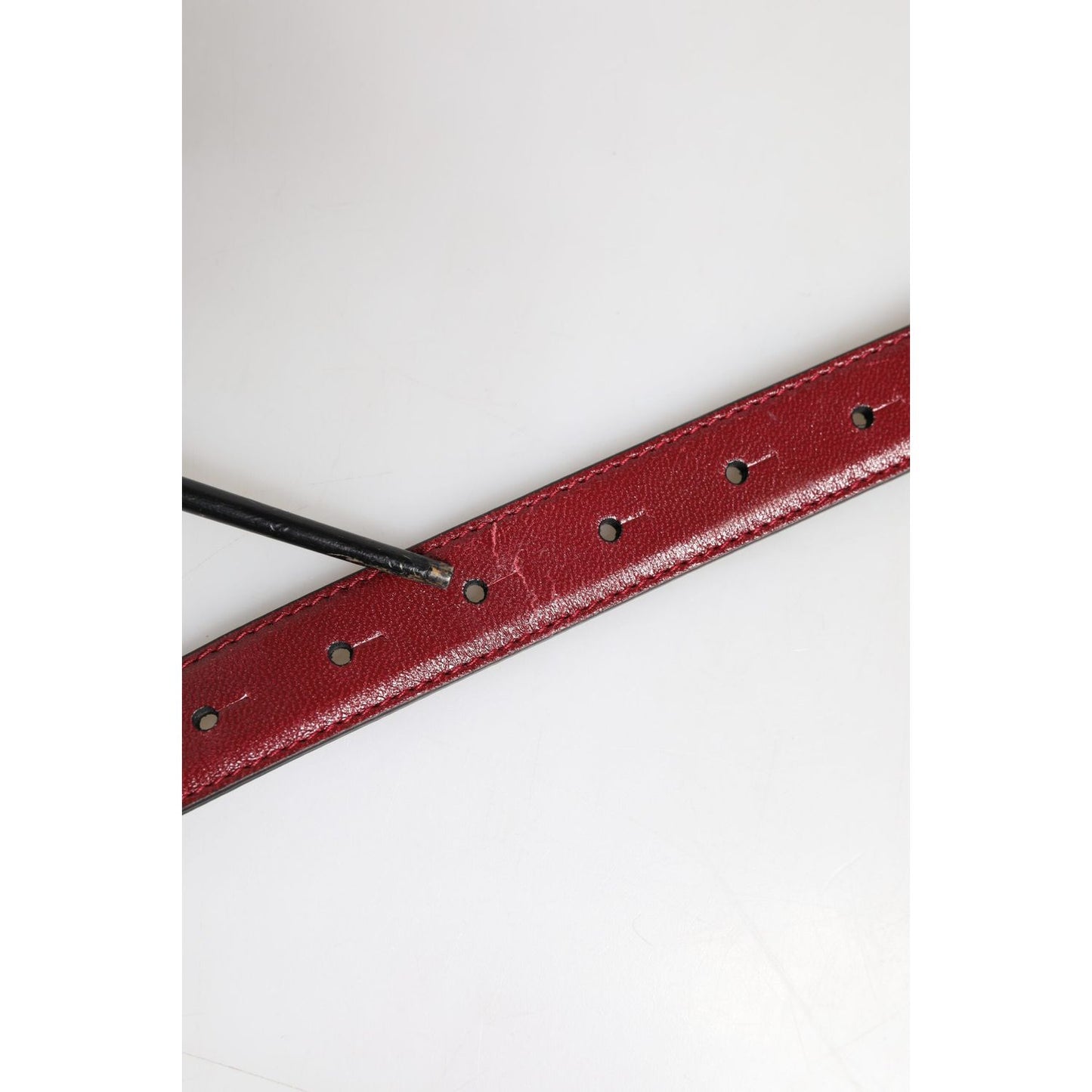 Dolce & Gabbana Red Classic Metal DG Logo Buckle Belt