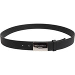 Dolce & Gabbana Black Leather Classic Metal Logo Buckle Belt BEL9494-85