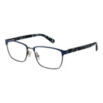 Guess Blue Men Glasses Frame, full-rim rectangle style with blue metal frame and demo lenses. Includes branded case. Size 55-17-145.