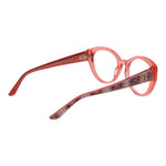 Guess Pink Women Glasses Frame, rose acetate full-rim, round style, spring hinge, 53-19-140 size with branded case, demo lenses.