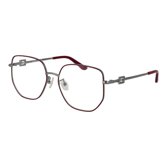 Guess Purple Women Glasses Frame in metal full-rim style with demo lenses. Square design with 55mm lens width, includes branded case.