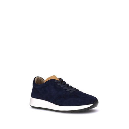 Tod's Blue Calf Leather Bos Taurus Low Top Sneakers on white background