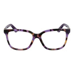 Guess Purple Women Glasses Frame with full-rim rectangular design, plastic material, and spring hinge, featuring demo lenses for display.