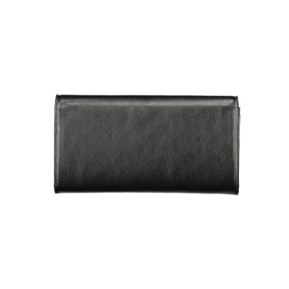 Mario Valentino Black Polyethylene Women Wallet showcasing front design