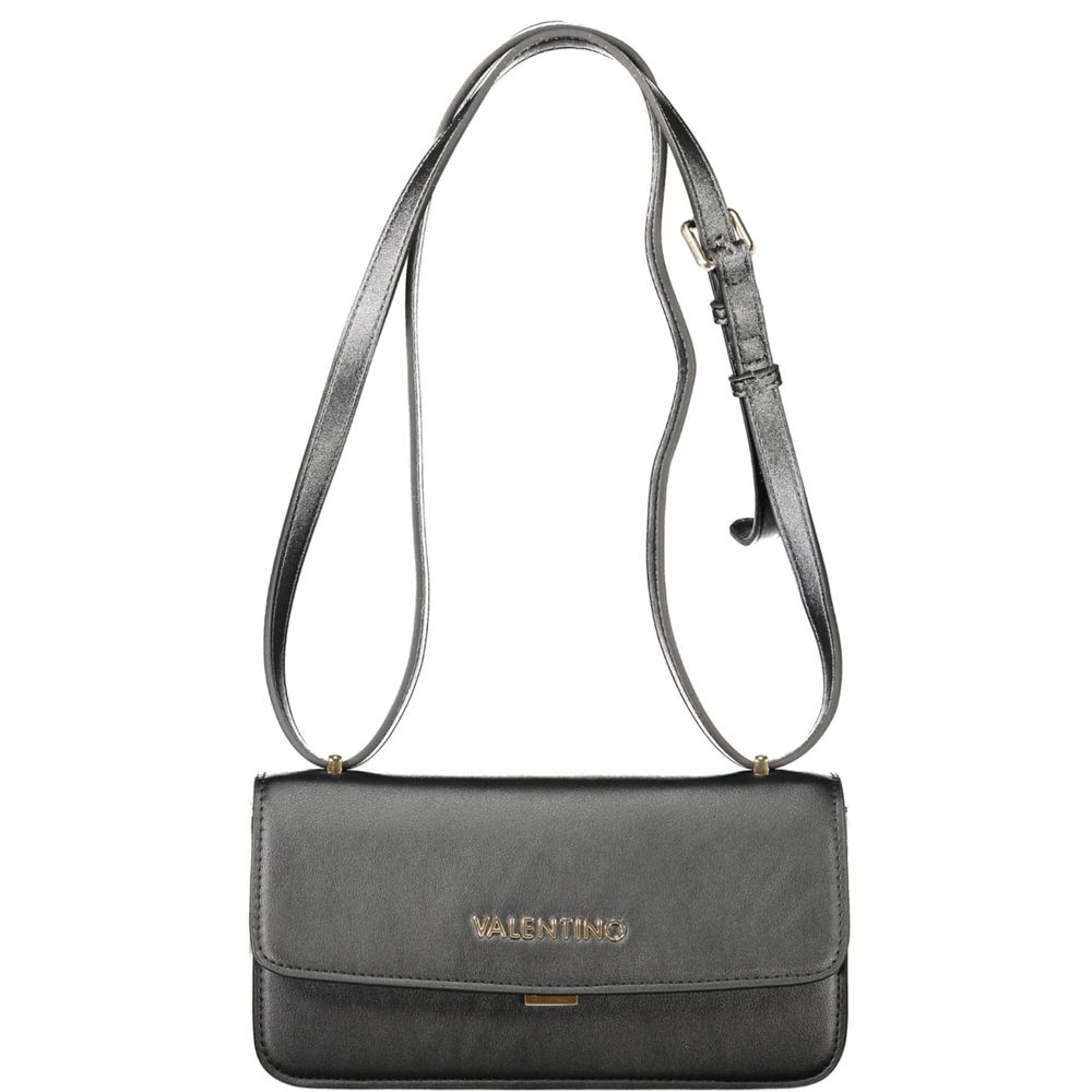 Mario Valentino Black Polyethylene Women Handbag with sleek design and adjustable shoulder strap, perfect for stylish organization.