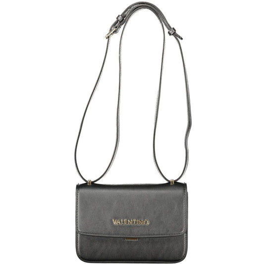 Mario Valentino Black Polyethylene Women Handbag with adjustable strap and logo detail