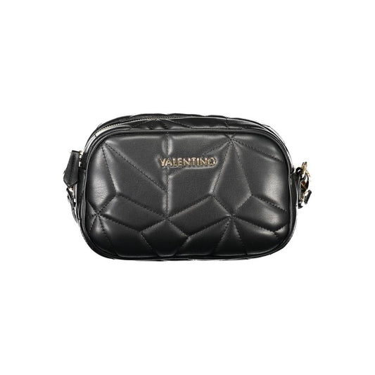 Mario Valentino Black Polyethylene Women Handbag with quilted design, showcasing chic versatility and elegance.