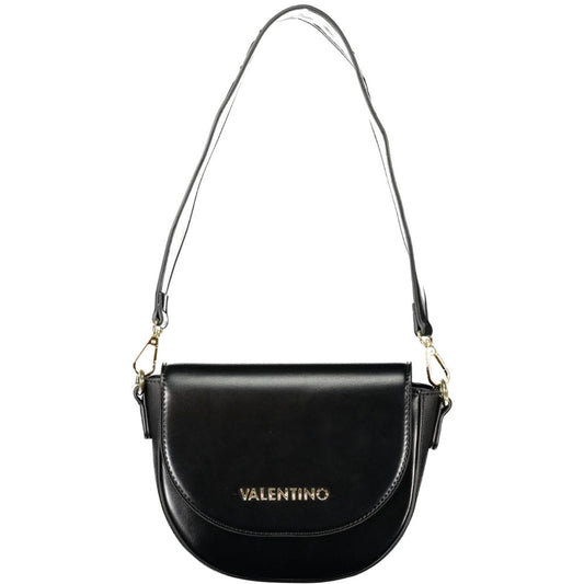 Mario Valentino Black Polyethylene Women Handbag with adjustable strap and automatic closure