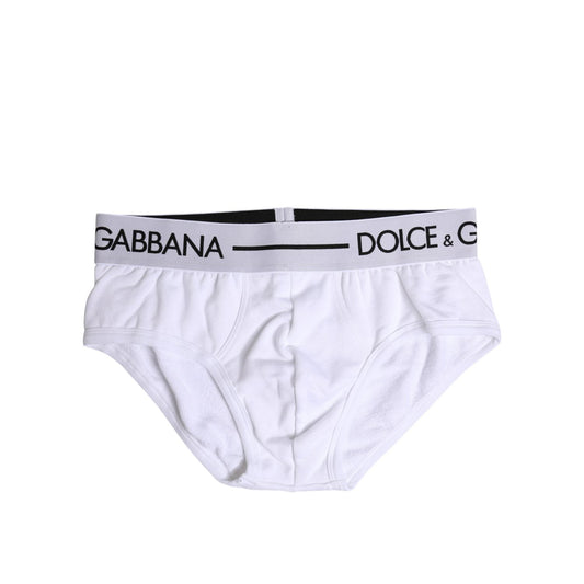 Dolce & Gabbana White Cotton Stretch Regular Brief Underwear