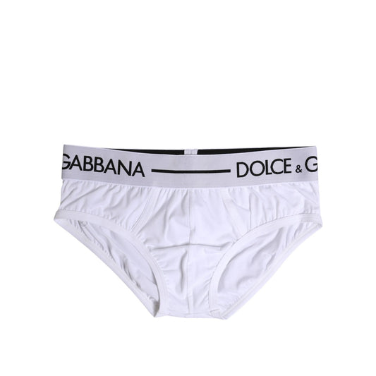 Dolce & Gabbana White Cotton Stretch Regular Brief Underwear