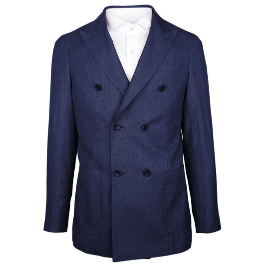 Made in Italy Blue Linen Blazer