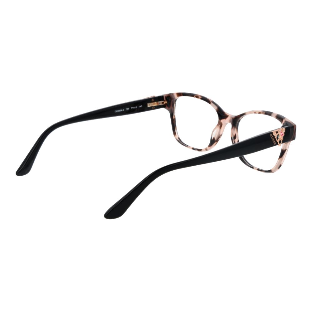 Guess Multicolor Women Glasses Frame in acetate with demo lenses, rectangle style, full-rim design, spring hinge, size 51-16-140.