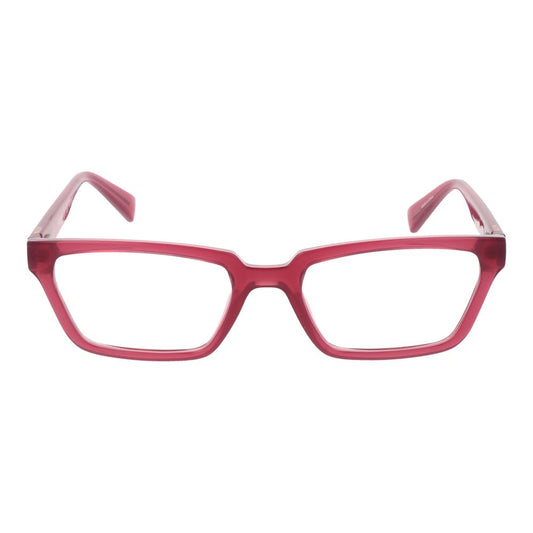 "Guess Purple Unisex Glasses Frame with full-rim style, plastic material, and rectangle shape. Size 54-19-145. Includes branded case."