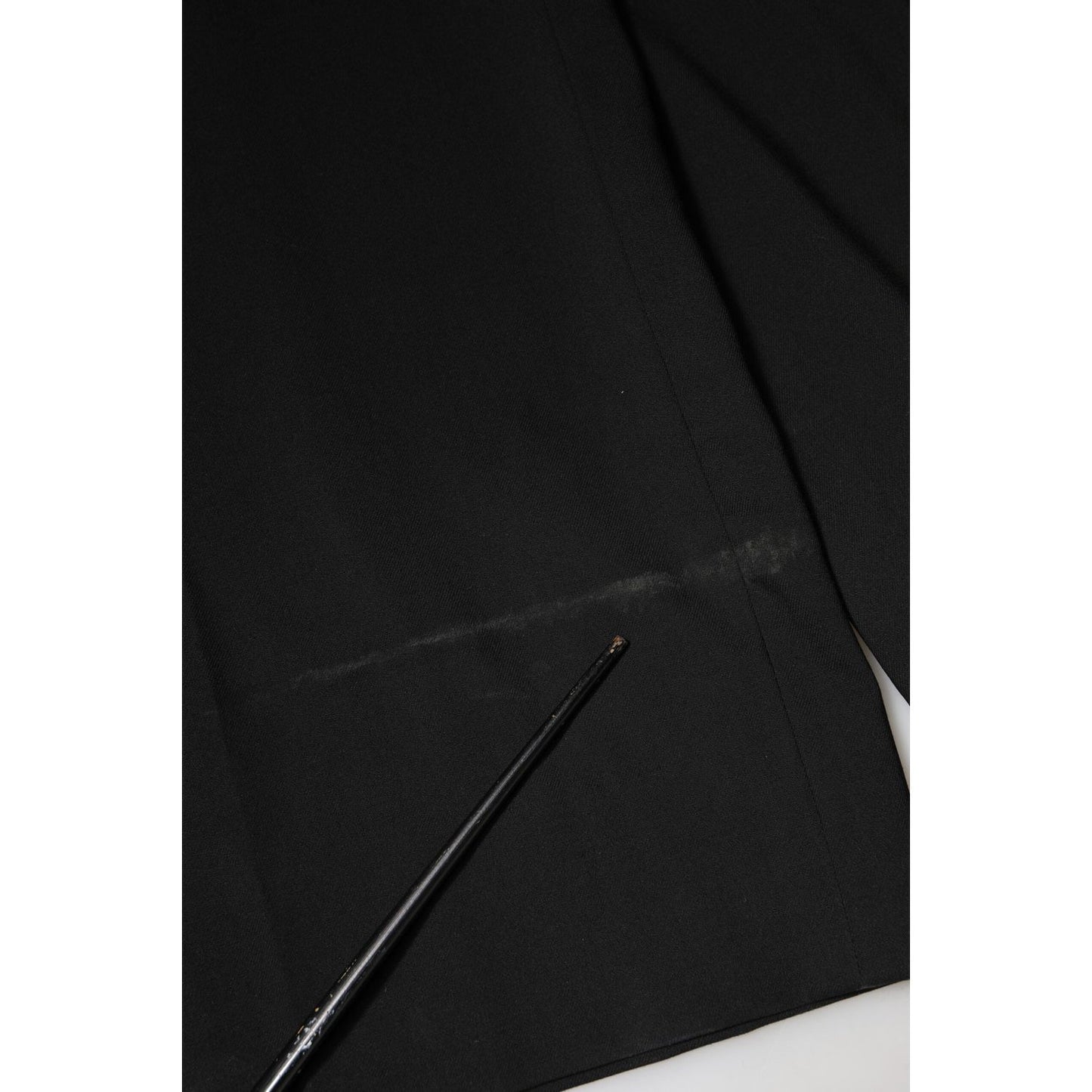 Dolce & Gabbana Black Wool High Waist Wide Leg Pants
