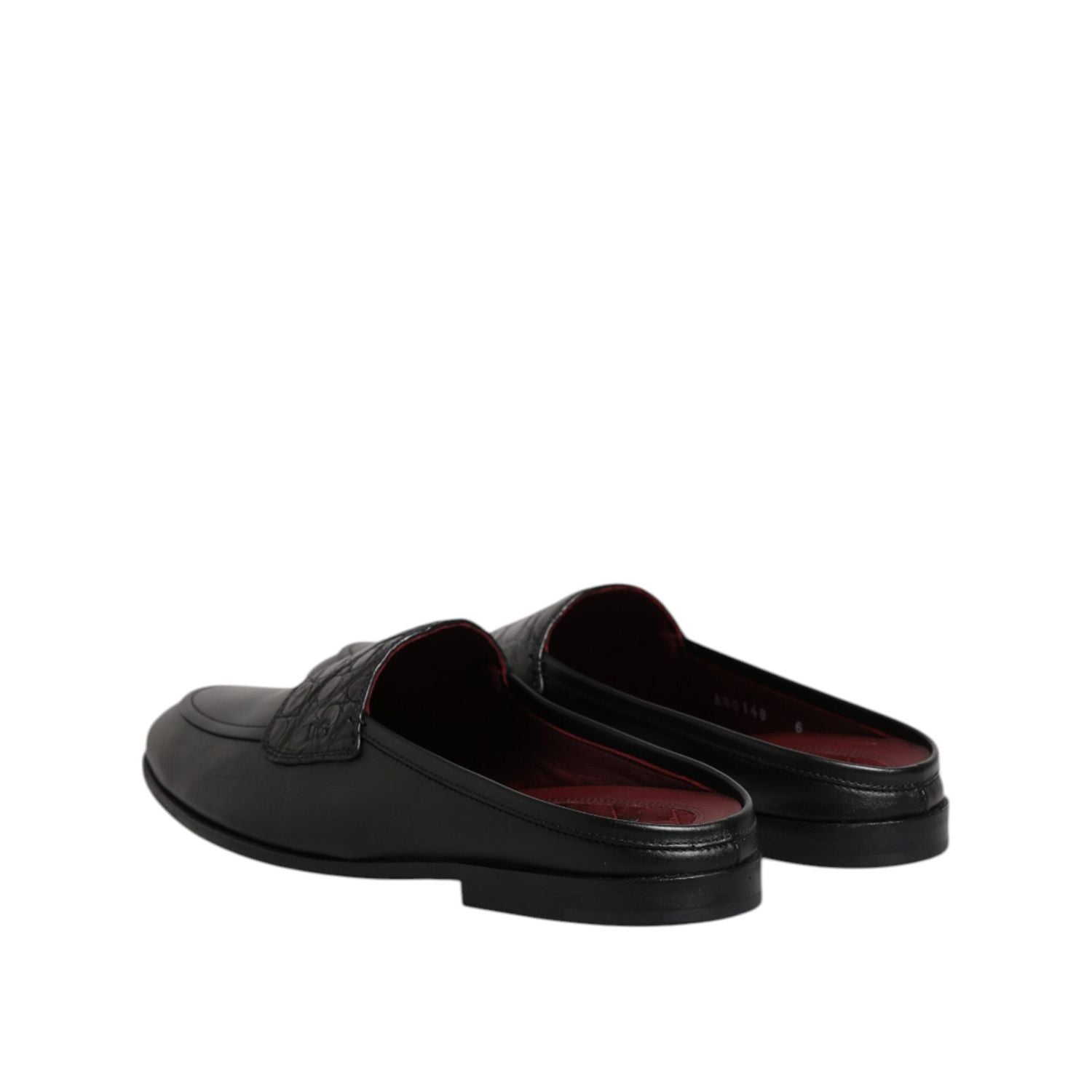 Dolce & Gabbana Black Calfskin Leather Slip On Loafers Shoes