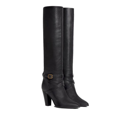 Celine Black Calfskin High Heel Boots