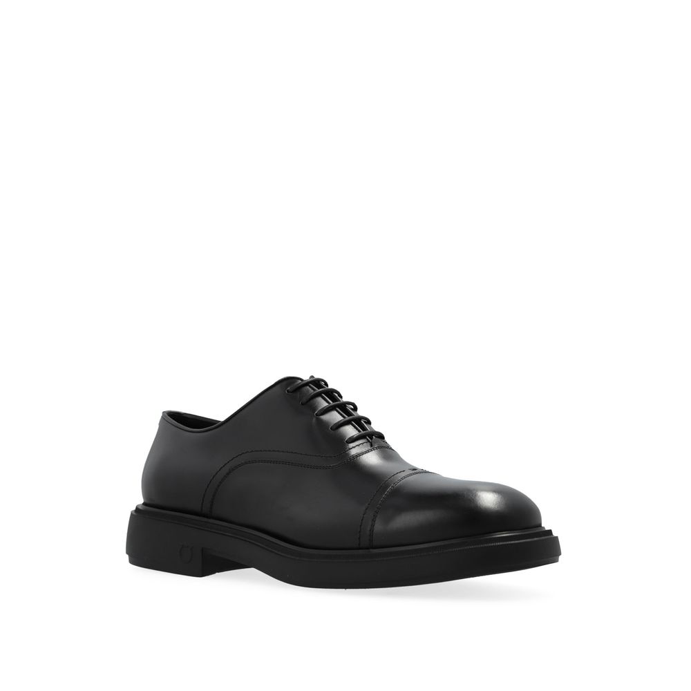 Salvatore Ferragamo Black Calfskin Oxfords And Derbies