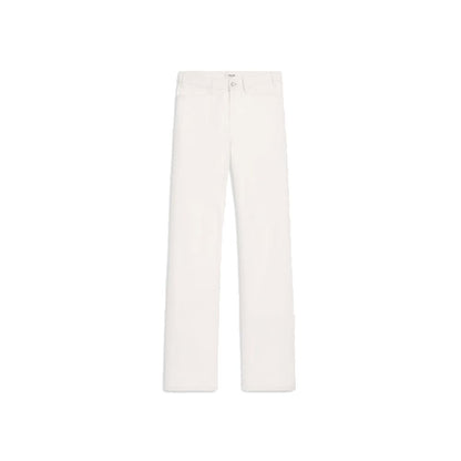 Celine White Cotton Straight-Leg Jeans