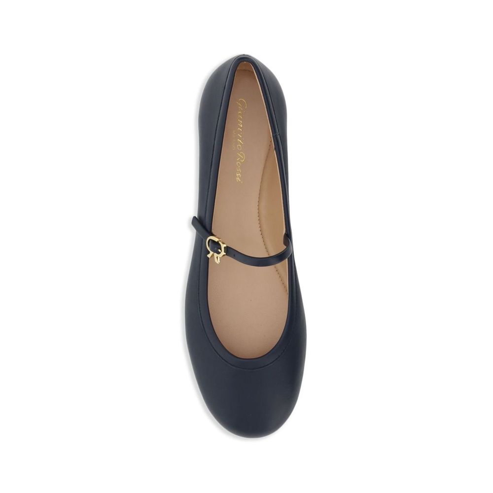 Gianvito Rossi Blue Fabric Ballet Flats