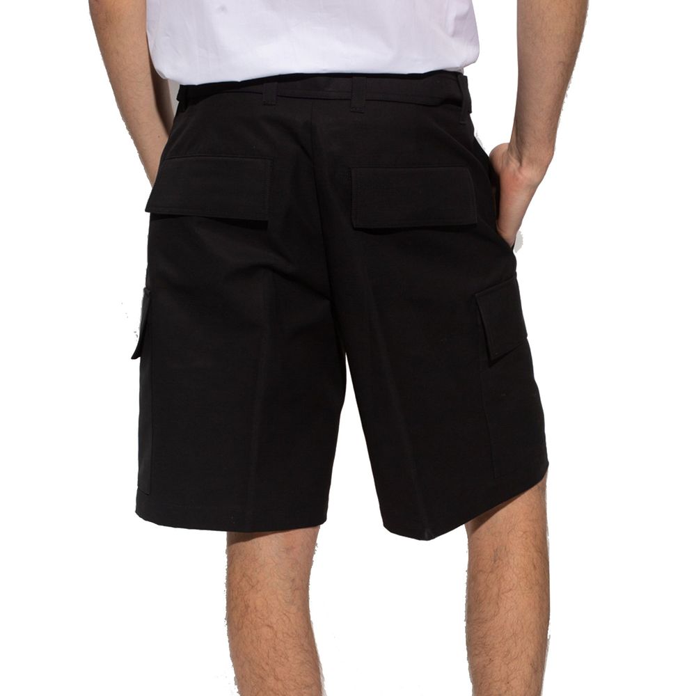 Jil Sander Black Cotton Cargo Shorts